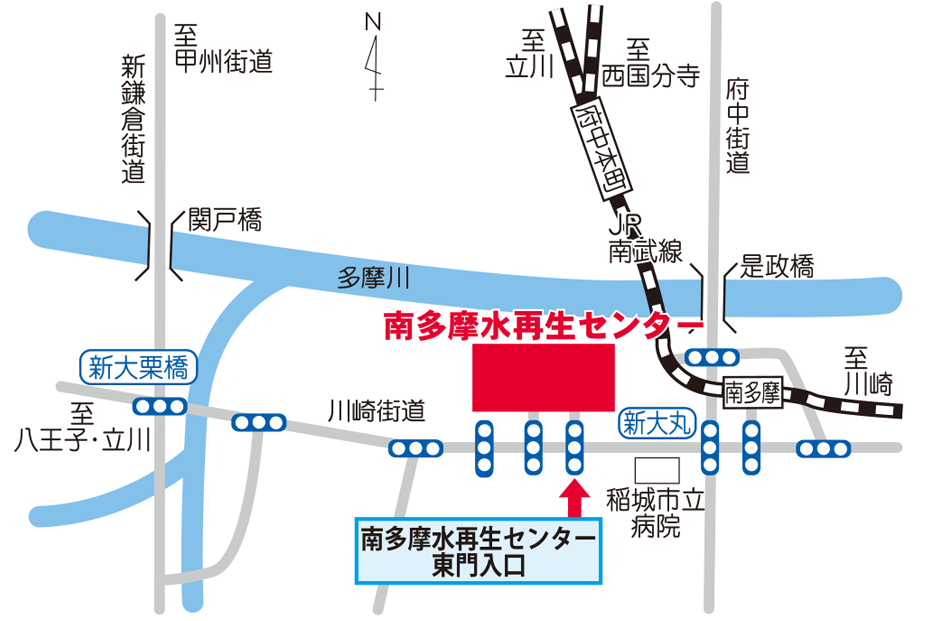 画像：南多摩水再生センターの案内図