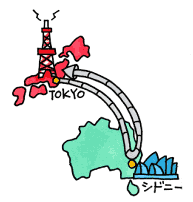 東京からシドニーまで
