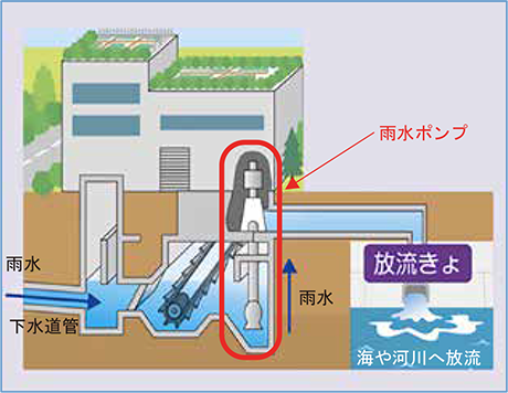 画像：雨水ポンプ所