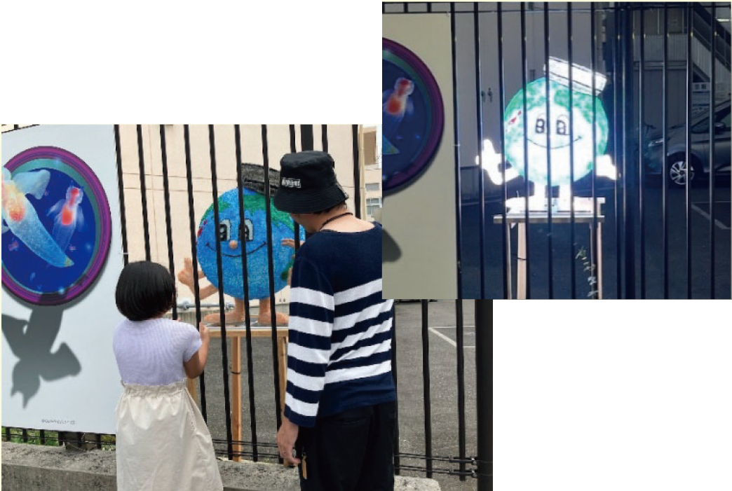 写真：3Dアースくんイルミネーションの設置