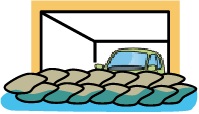 土のう、水のうのイラスト