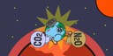 画像：CO2とN2Oと戦うアースくんのイメージ