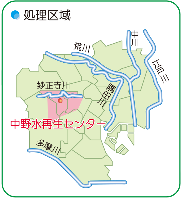 画像：中野水再生センターの処理区域