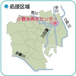 小菅水再生センターの処理区域地図